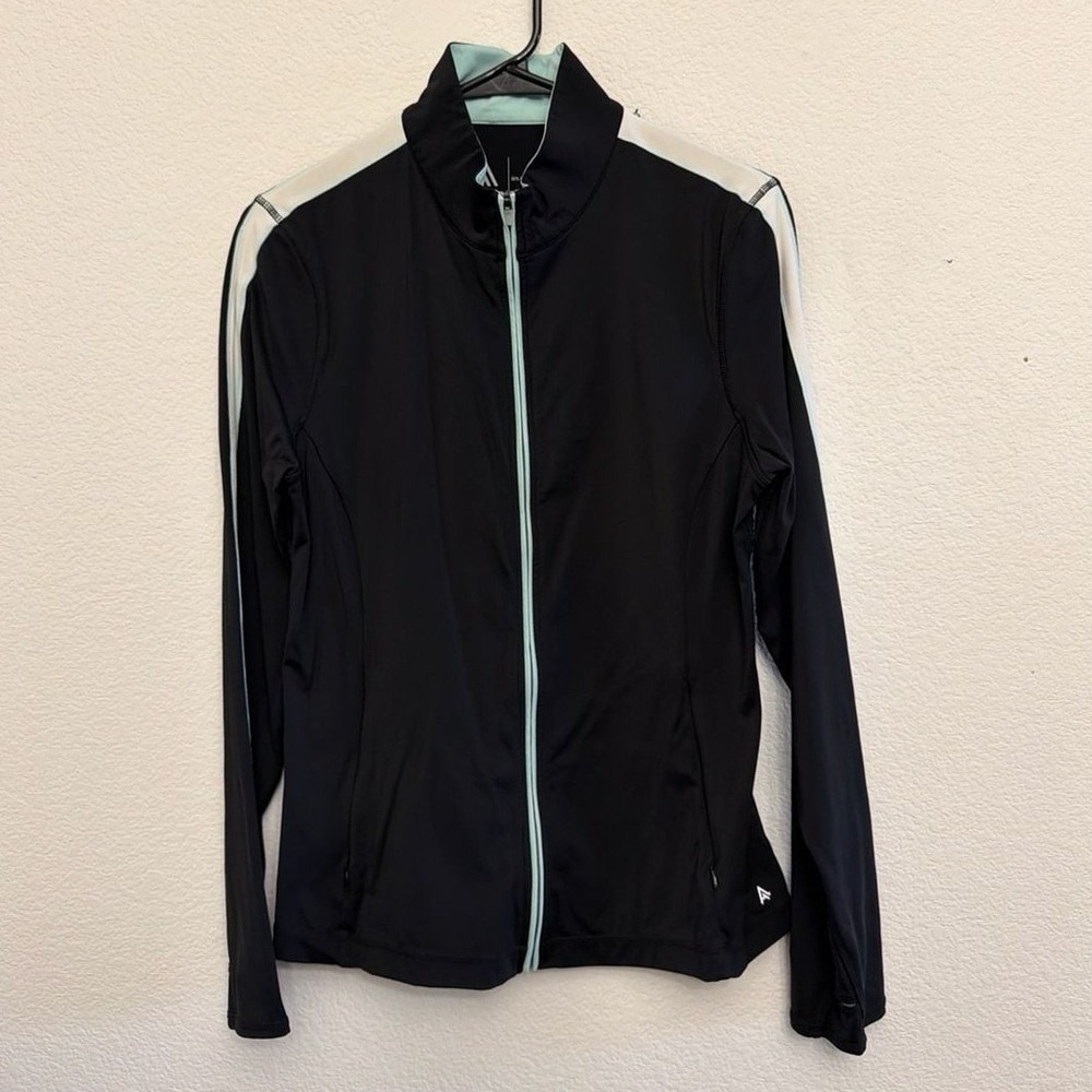 Adair Active‎ Womens Black Mint Green Full Zip Athletic Cycling Jacket Size M